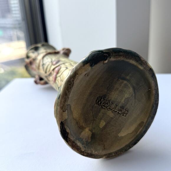 Baldin Weller Pottery Woodcraft Apple Tree Trunk Bud Vase 9" Marked Signed - Picture 8 of 8